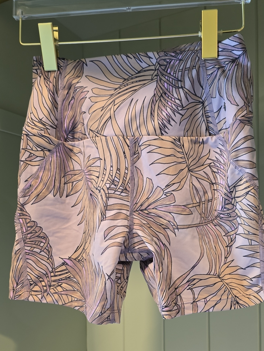 Women’s Maaji Lavender Tropical Print High-Waist Bike Shorts